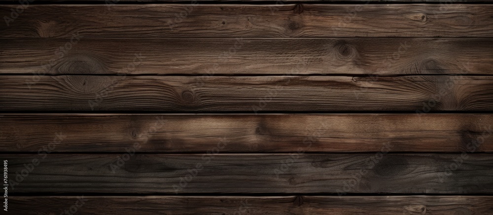 Naklejka premium Wooden textured background with empty dark planks crafted from natural material