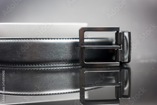 Classic fashion faux leather black belt for businessman is formal style