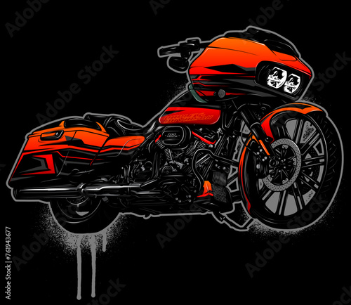 PERFORMANCE BAGGER MOTORCYCLE VECTOR