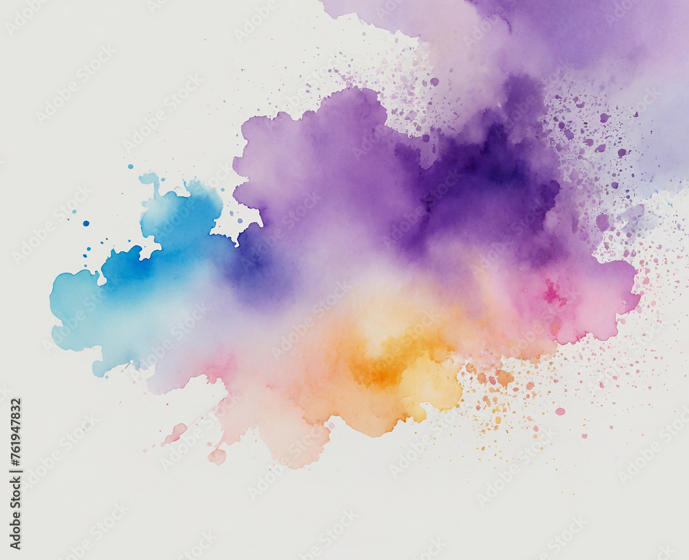 Abstract watercolor background with splashes of colorful paint