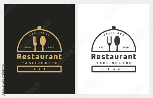 Fork Knife Dining Food Restaurant Logo design vector