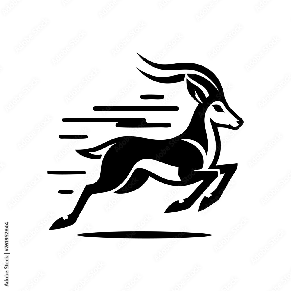 Springbok Power Icon Springbok logo vector. springbok vector illustration. springbok wild ...