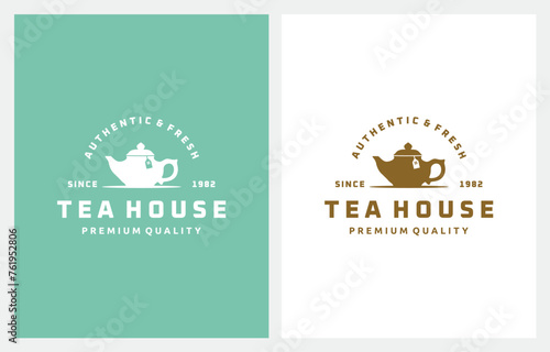 Teapot or Kettle Tea House logo graphic design