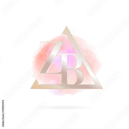 Pink ZB Letter Initial Feminine Brand Logo Design