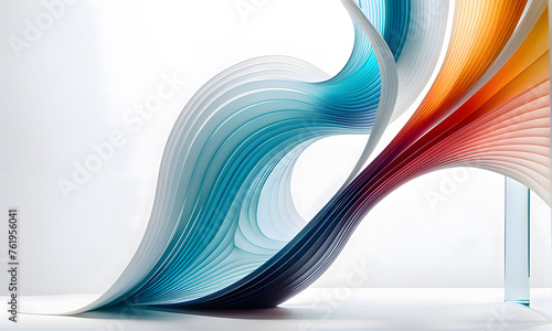 Abstract background colored sinuous stripes, wallpaper