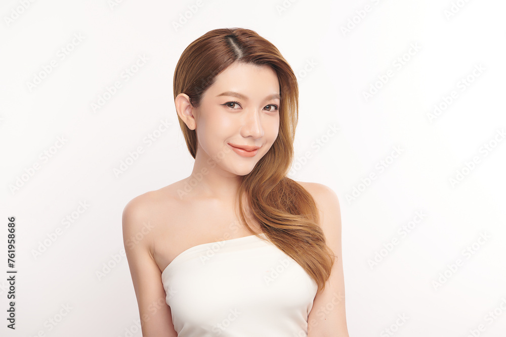 Beautiful young asian woman with clean fresh skin on white background, Face care, Facial treatment, Cosmetology, beauty and spa, Asian women portrait. Beautiful young asian woman with clean fresh skin on white background, Face care, Facial treatment, Cosmetology, beauty and spa, Asian women portrait.