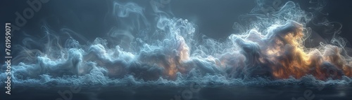 Carbon Neutral Commitments manifest through abstract cloud formations symbolizing clean air aspirations. photo