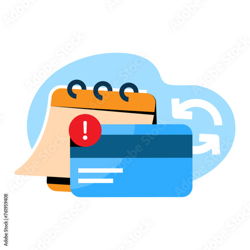 Paid membership will expire, need to repay. renew subscription concept illustration flat design vector. modern graphic element for ui, infographic, icon