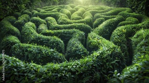 Navigate the Eco Label Labyrinth, an abstract maze guiding you to certified green products. photo