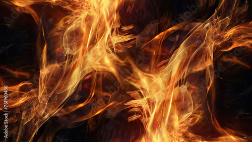 Fire flames on a black background as an abstract background
