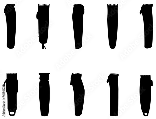 Hair clipper silhouette vector art white background