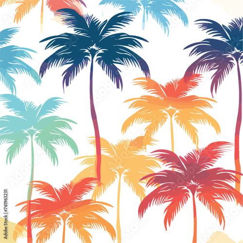 Tropical palm tree pattern illustration perfect for © visual
