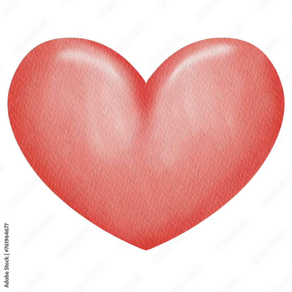Watercolor red heart. Watercolor red heart.