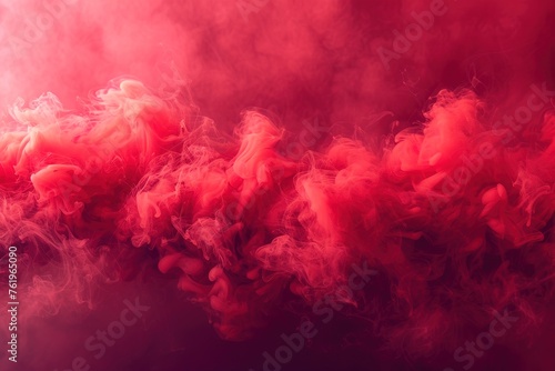 Abstract red smoke background for product photography, horizontal. Tabletop immitation photo