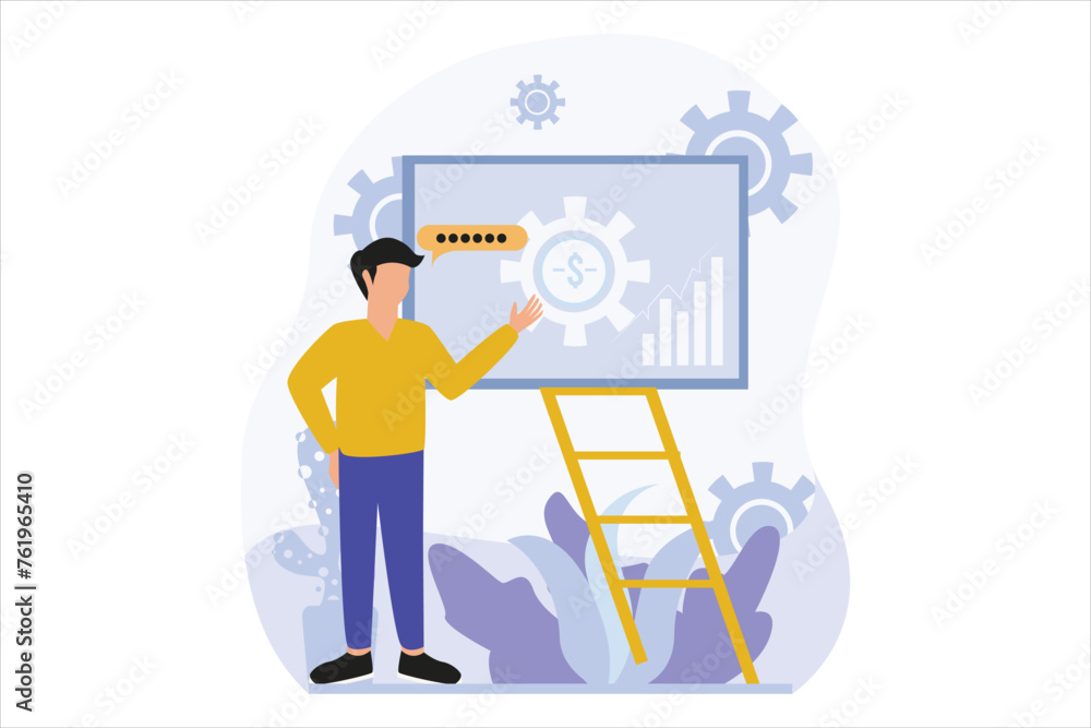 Business Management Flat Design Illustration Business Management Flat Design Illustration