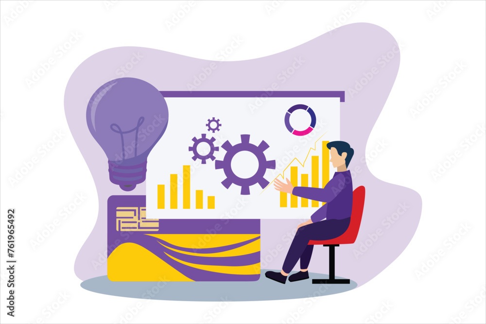 Business Management Flat Design Illustration Business Management Flat Design Illustration