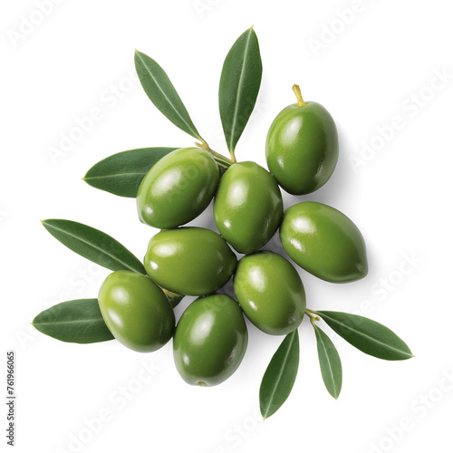 Wallpaper Mural Olives with olive leaves isolated, healthy and organic food, AI generated, PNG transparent with shadow Torontodigital.ca