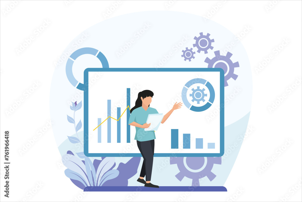 Business Management Flat Design Illustration Business Management Flat Design Illustration