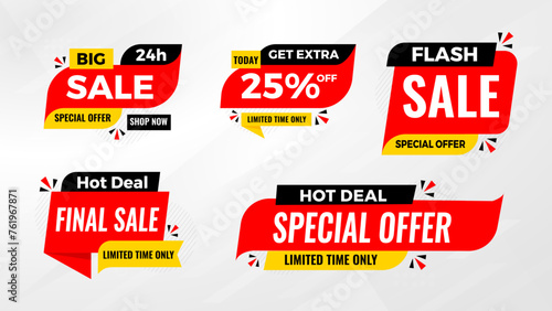Discount sale labels vector template. flash sale, super sale, big sale, final sale background. Discount Promotion marketing poster design for web and Social.