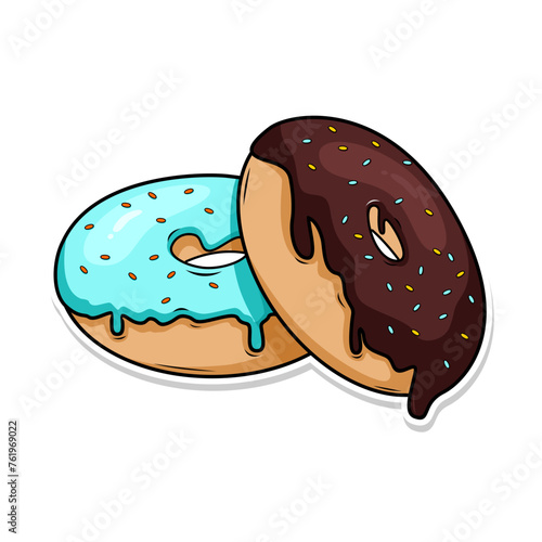Delicious donut vector hand draw illustration