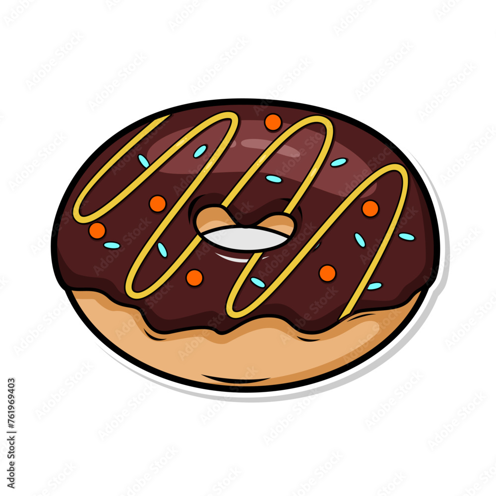 Delicious donut vector hand draw illustration Delicious donut vector hand draw illustration