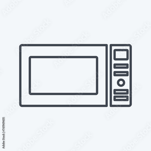 Icon Microwave - Line Style - Simple illustration,Editable stroke