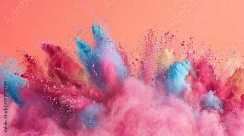 Holi festival background with colorful powder