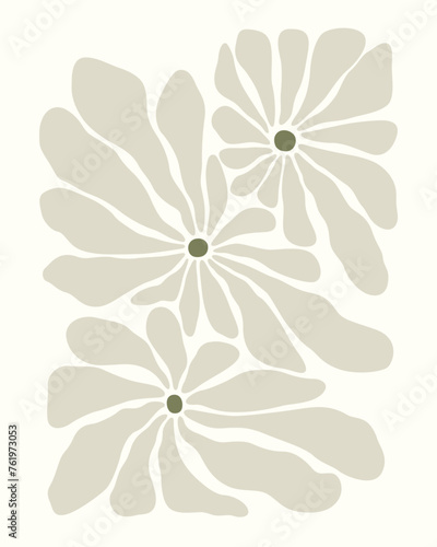 classic modern floral vector art illustration