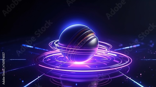 abstract glass ball background with abstract purple rays
