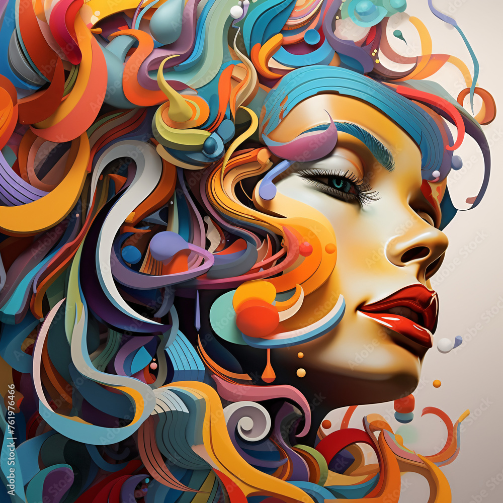 Enigmatic abstract creation by illustrator