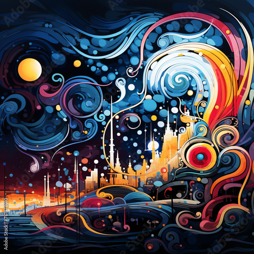 Dynamic abstract background crafted by illustrator