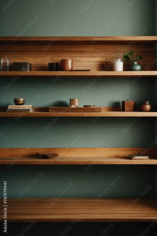 Wood shelf in the office