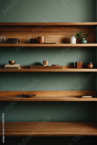 Wood shelf in the office © Canh