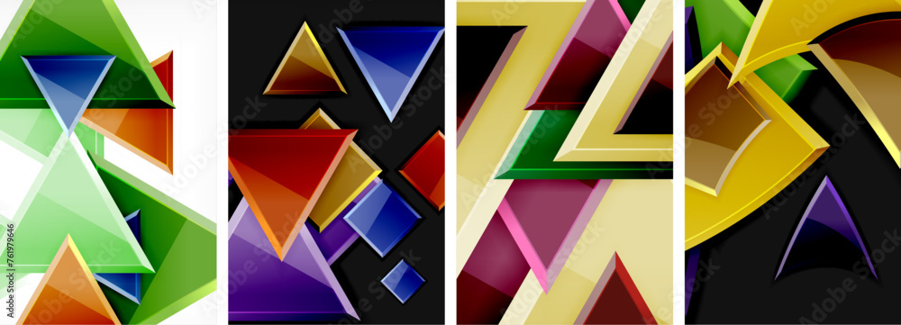 Triangle composition poster background set for wallpaper, business card, cover, poster, banner, brochure, header, website Triangle composition poster background set for wallpaper, business card, cover, poster, banner, brochure, header, website