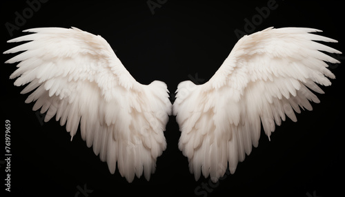 Angel wings isolated on black background © Dipta