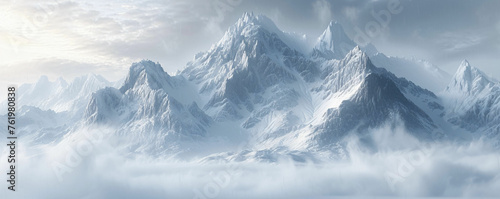 Snowy Mountains peaks landscape © pickypix