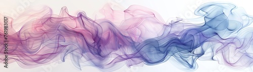 Soft pastel smoke watercolor, gentle and dreamy swirls on white background