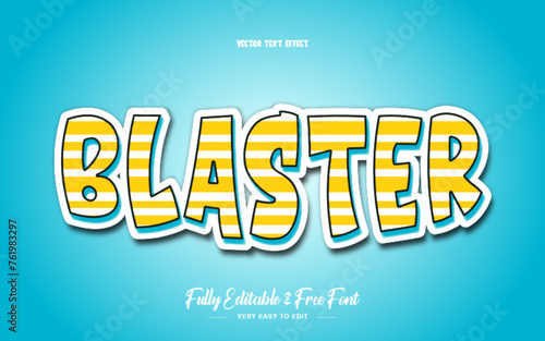 Vector design text effect blaster editable