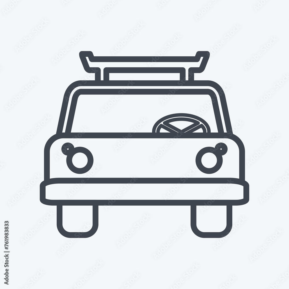 Icon Cab - Line Style - Simple illustration,Editable stroke