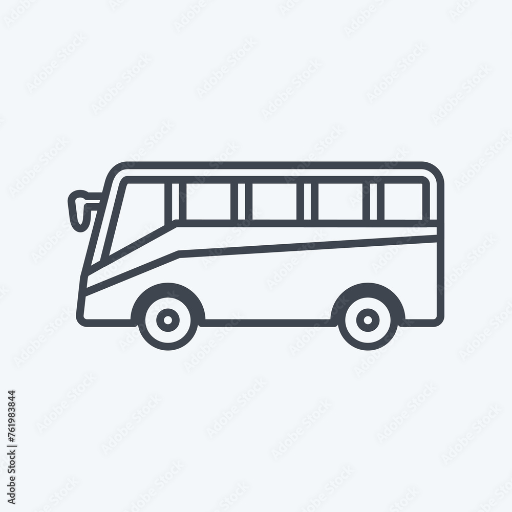 Icon Bus - Line Style - Simple illustration,Editable stroke