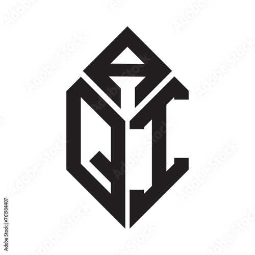 AQI letter logo design. AQI creative initials letter logo concept. AQI letter design.

