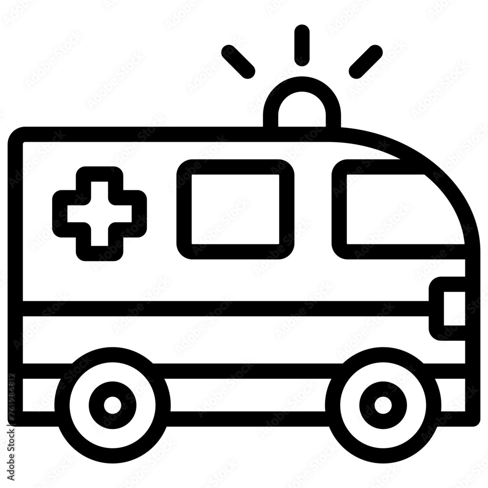 ambulance icon illustration design with outline ambulance icon illustration design with outline