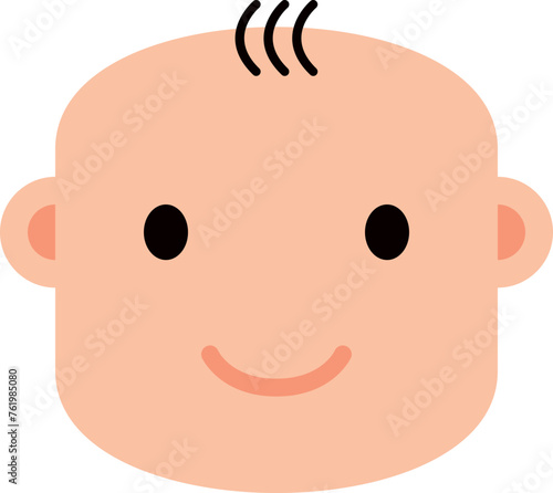 Baby boy face illustration