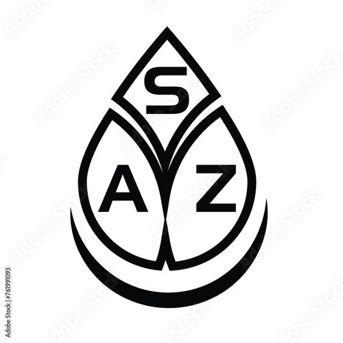 SAZ letter logo design. SAZ creative initials letter logo concept. SAZ letter design.
