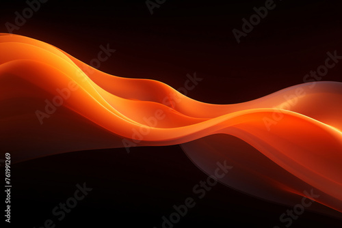 Orange background dynamic curve annual meeting golden main vision, gradient abstract PPT background