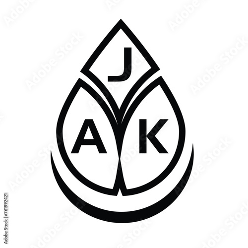 JAK letter logo design. JAK creative initials letter logo concept. JAK letter design.

