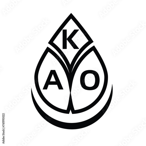 KAO letter logo design. KAO creative initials letter logo concept. KAO letter design.
