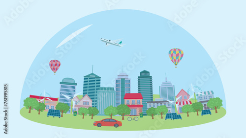 エコな街並み（フルHD 16:9サイズ）