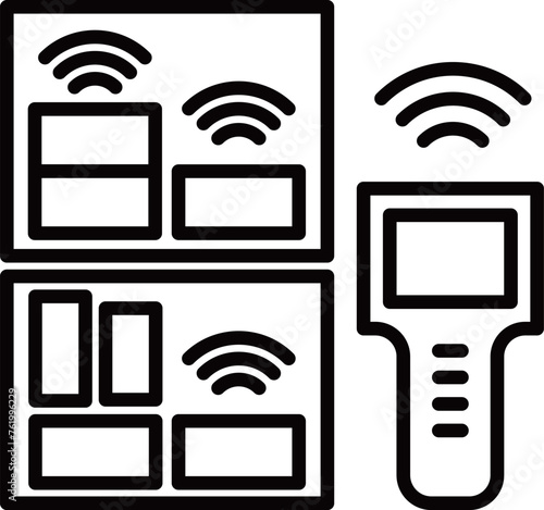 The RFID tag is read from the outside of the box to the inside. 