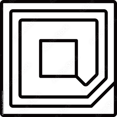 RFID icon. A small IC chip with wireless communication function.